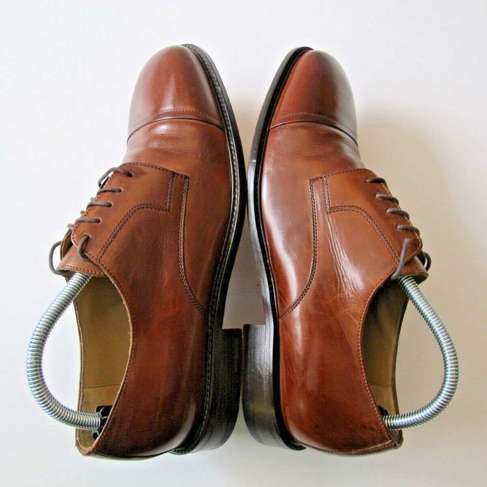 Men's Size 8.5M J. Murphy by Johnston & Murphy Novick Brown Cap Toe Dress Shoes - Picture 4 of 8